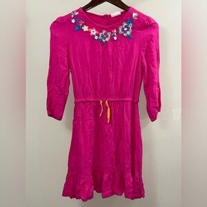 MINI BODEN HOT PINK EMBROIDERED LIGHT WEIGHT DRESS 11-12Y